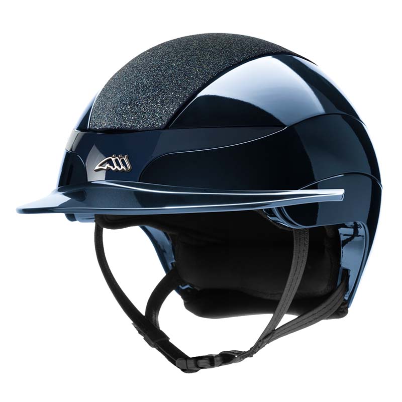 Casco equitazione Equiline XANTO con placca Swarovski e Logo - visiera standard - 3241