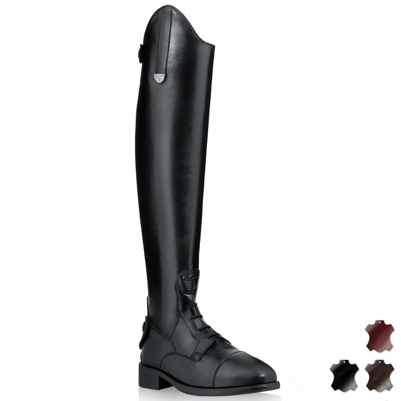 Stivali Pioneer in morbida pelle pieno fiore con lacci modello Ares