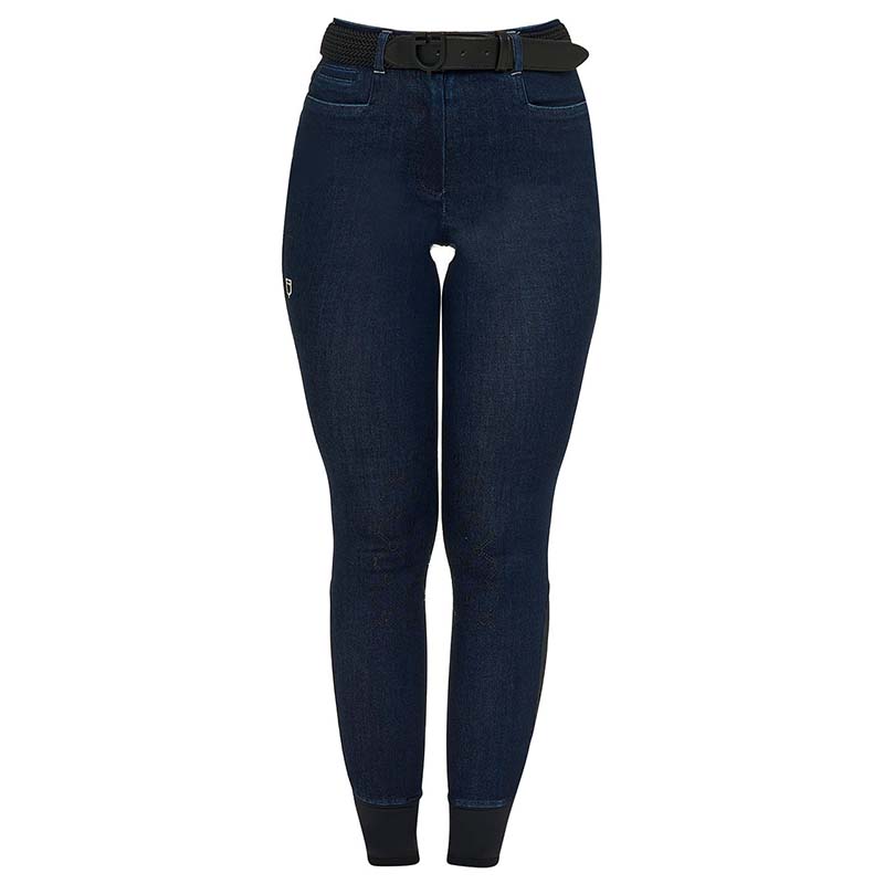 Pantaloni Equitazione Donna effetto Jeans Equestro - grip al ginocchio - 9985