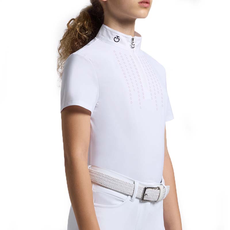 Polo da Concorso estiva Cavalleria Toscana da Bambina - maniche corte, logo CT - 9576