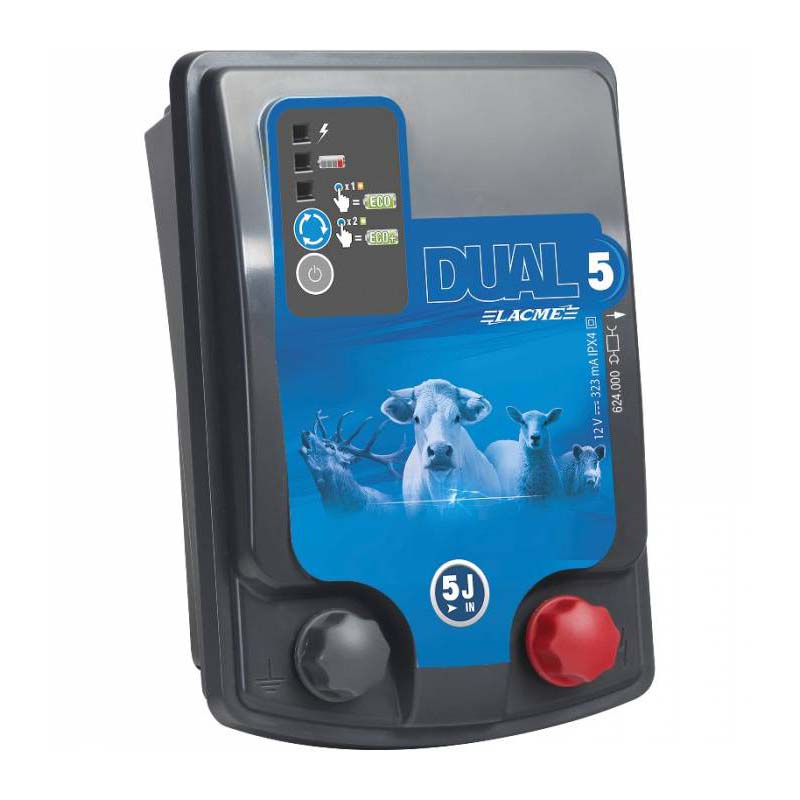 Elettrificatore lacme dual d5 a corrente e batteria 12v 4 joule 