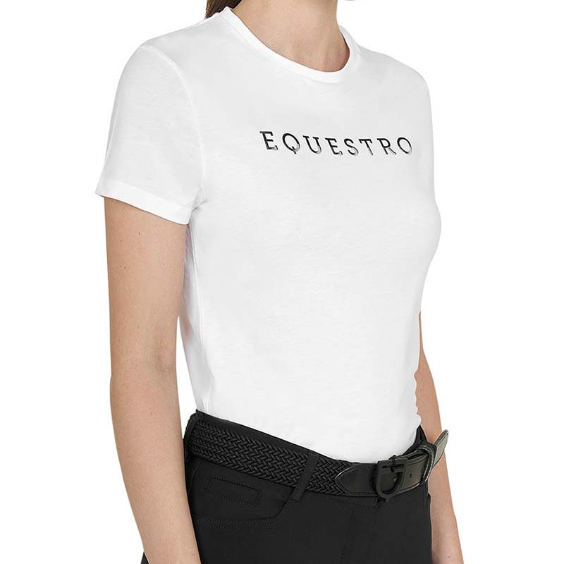 T-shirt cotone Donna con Logo Equestro Laminato - 9058
