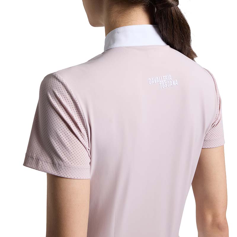 Polo da Gara estiva Donna Cavalleria Toscana - maniche corte con inserto traforato - 9681