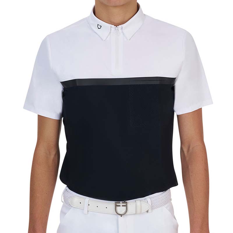 Polo da concorso Uomo Equestro Ridertechnology con zip a maniche corte - 9951