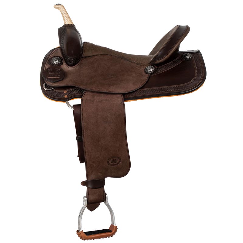 Sella western West Wood basic Barrel MJ marrone con decoro basket - 4913