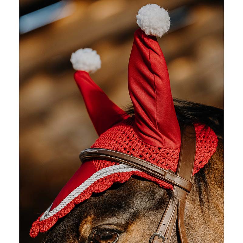 Cuffietta cavallo natalizia Equitheme Xmas con pon pon - 9326