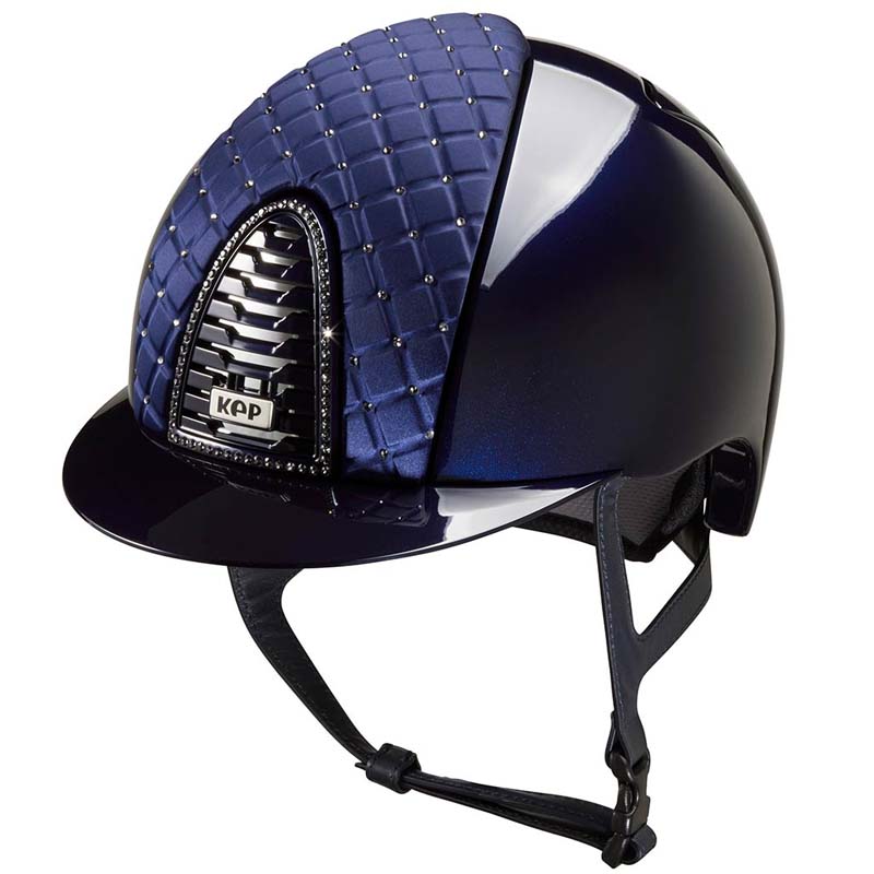 Casco equitazione kep italia cromo 2.0 polish con raso e swarovski - coll. milano cross