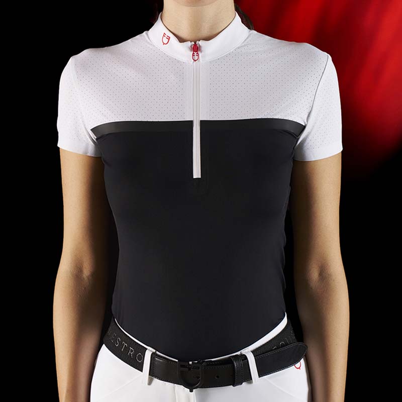 Polo da concorso donna equestro ridertechnology in tessuto traforato