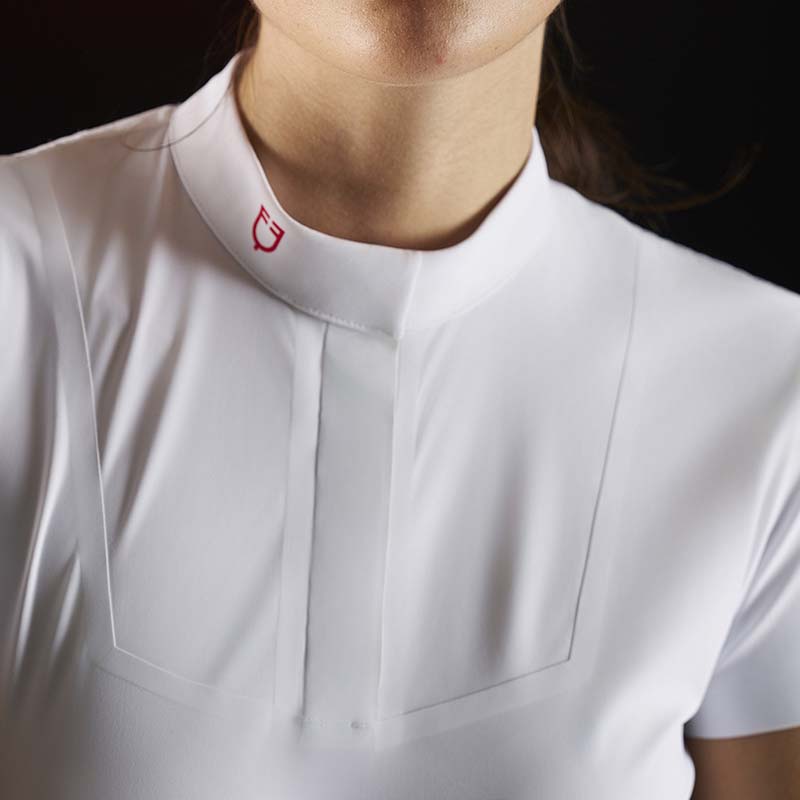 Polo da concorso donna maniche corte con bottoni Equestro Ridertechnology - 9933