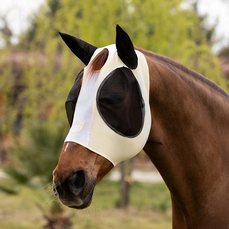 Maschera antimosche cavallo equestro in lycra e rete mesh - 0681