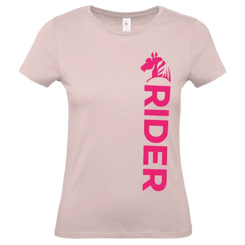 T-Shirt Equitazione Donna SWEET RIDER - rosa con stampa fuxia - 9399