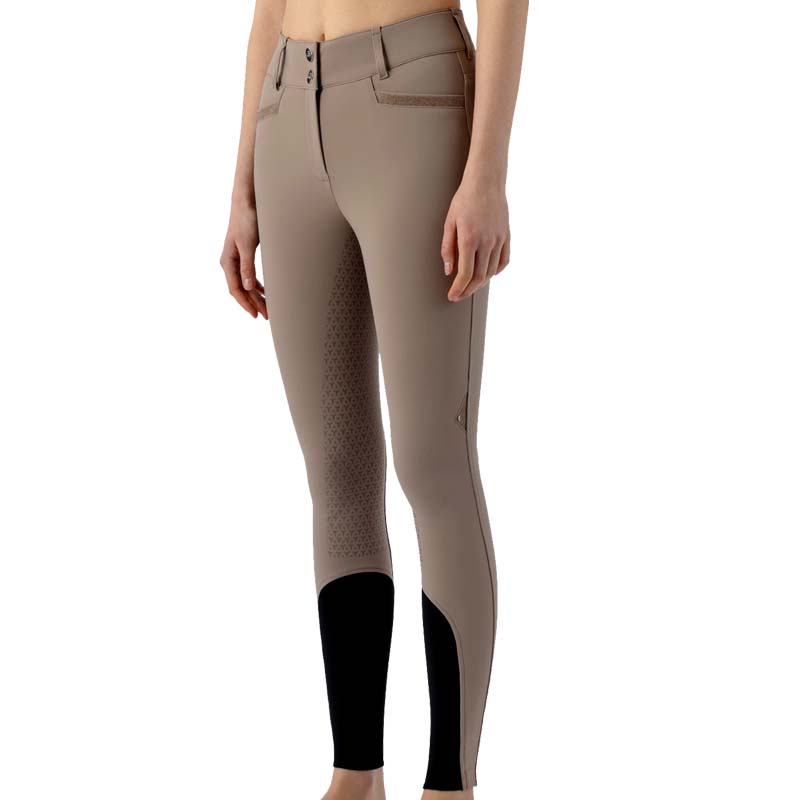 Pantaloni equiline da donna crystalef con full grip e glitter a vita alta