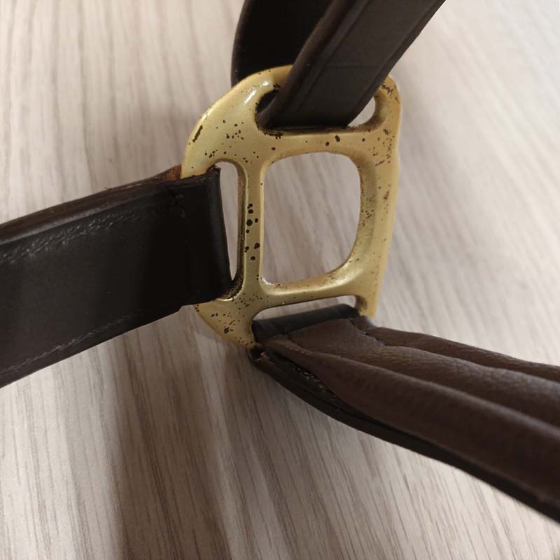 B-CHOICE | Cavezza in cuoio CRYSTAL con cristalli (MARRONE, PONY) - B0340