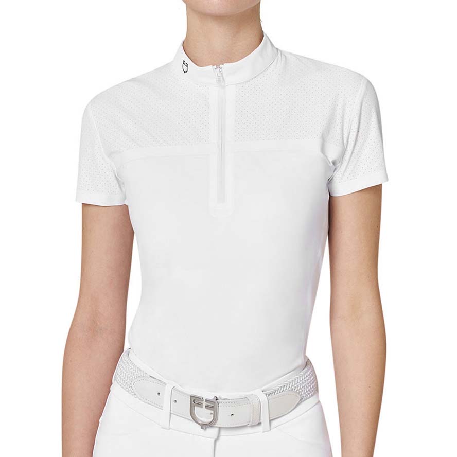Polo da concorso donna Equestro Ridertechnology in tessuto traforato - 9931