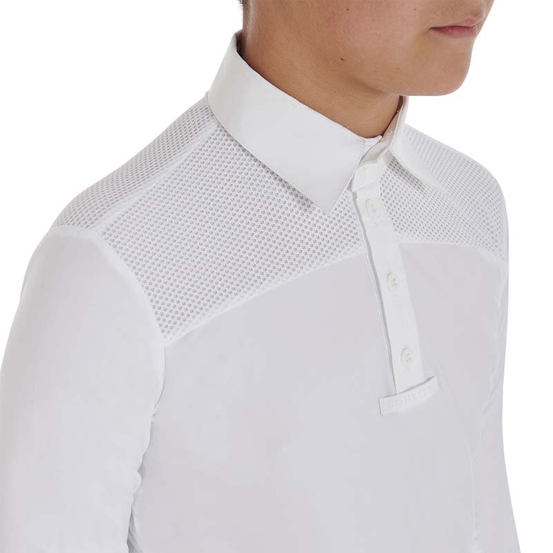 Polo da Concorso Equestro da Bambino microtraforata, maniche lunghe - 9795