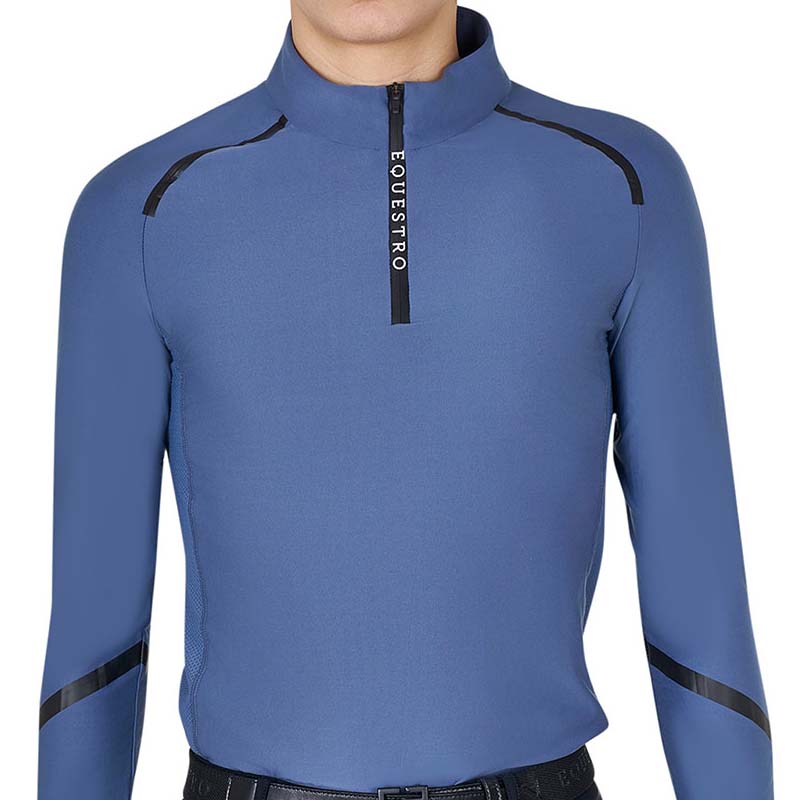 Polo da allenamento Equestro uomo manica lunga con zip - 9879