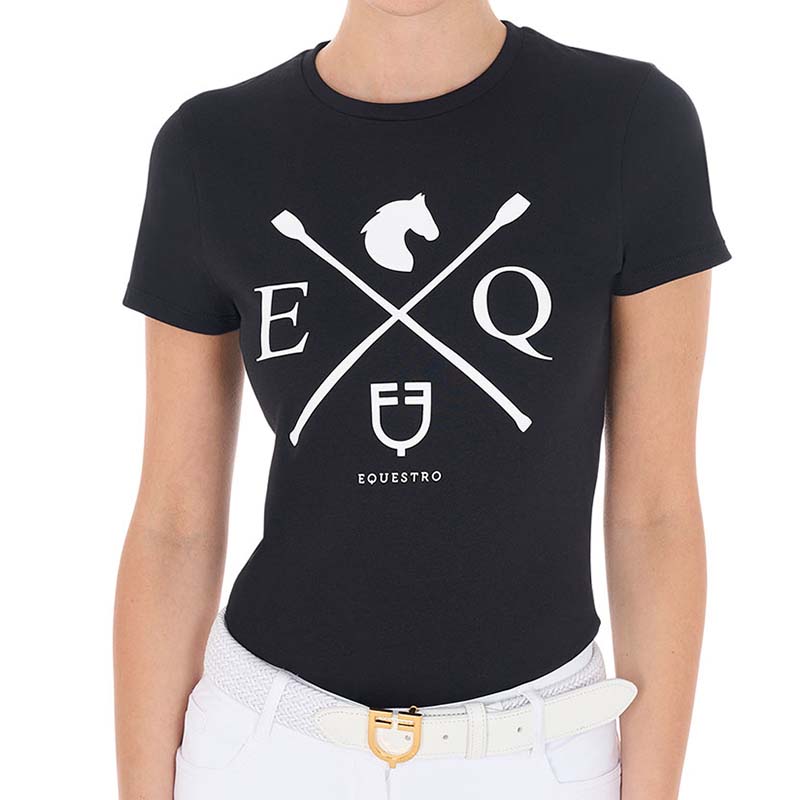 T-shirt donna Equestro con stampa icone - 9901