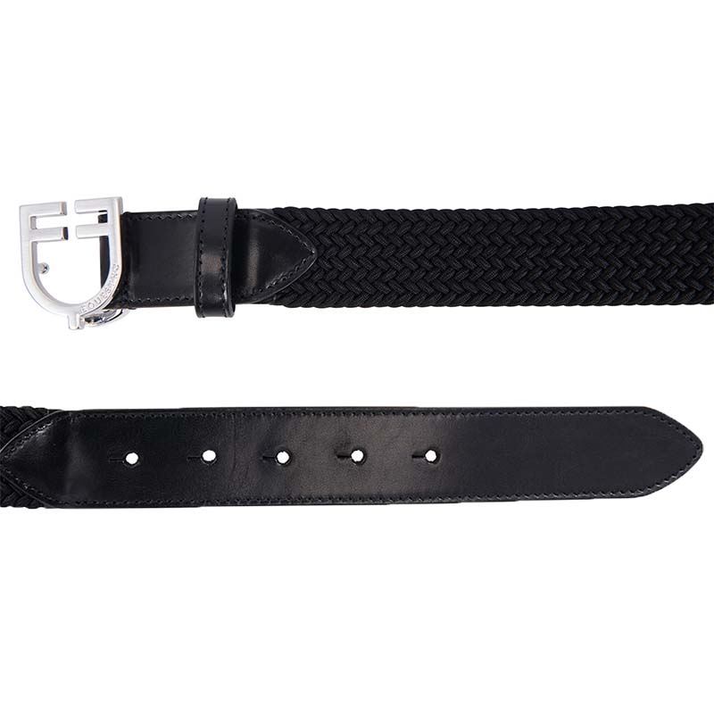 Cintura elasticizzata Equestro Unisex in cuoio con Fibbia Logo - 9819