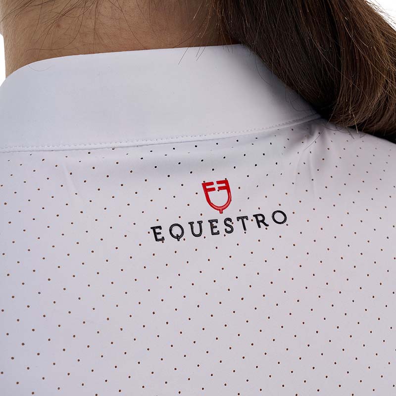 Polo da concorso donna Equestro Ridertechnology in tessuto traforato - 9931