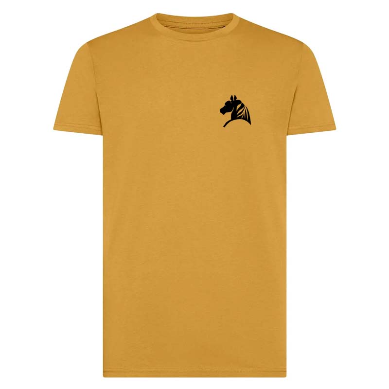 T-Shirt Equitazione Uomo STABLE FORCE - Mustard Edition con stampa nera - 9400