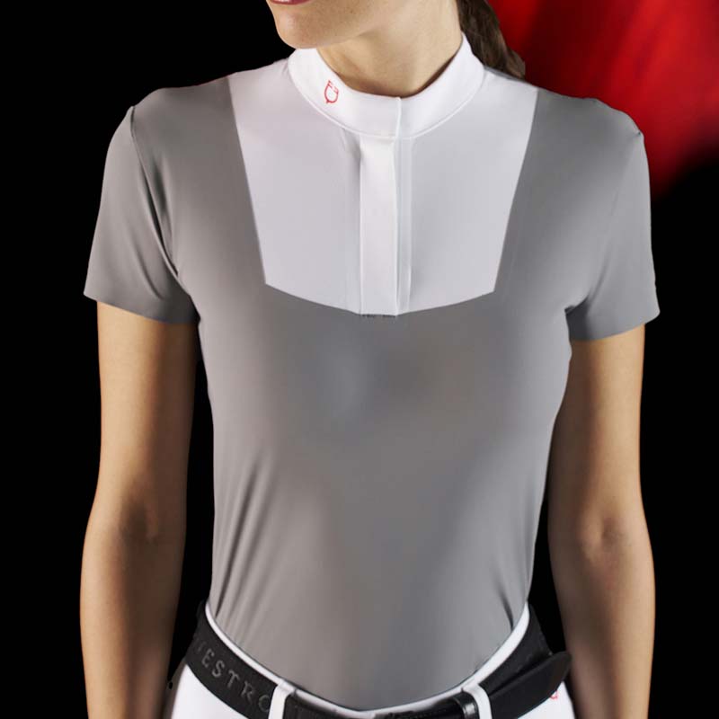 Polo da concorso donna maniche corte con bottoni Equestro Ridertechnology - 9933