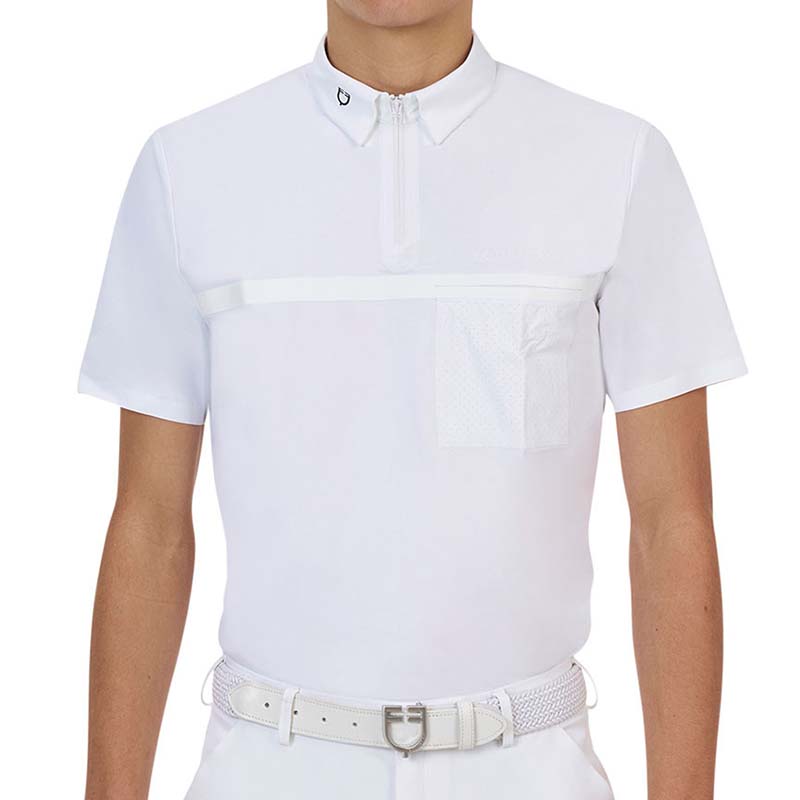 Polo da concorso Uomo Equestro Ridertechnology con zip a maniche corte - 9951