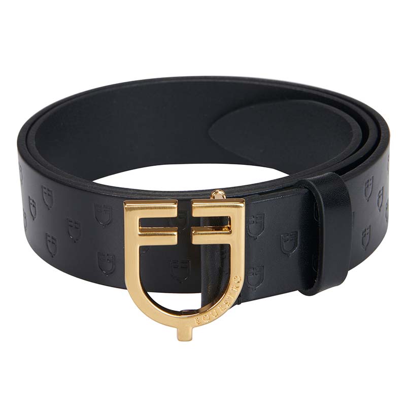 Cintura in cuoio con fibbia logo Equestro - 9817