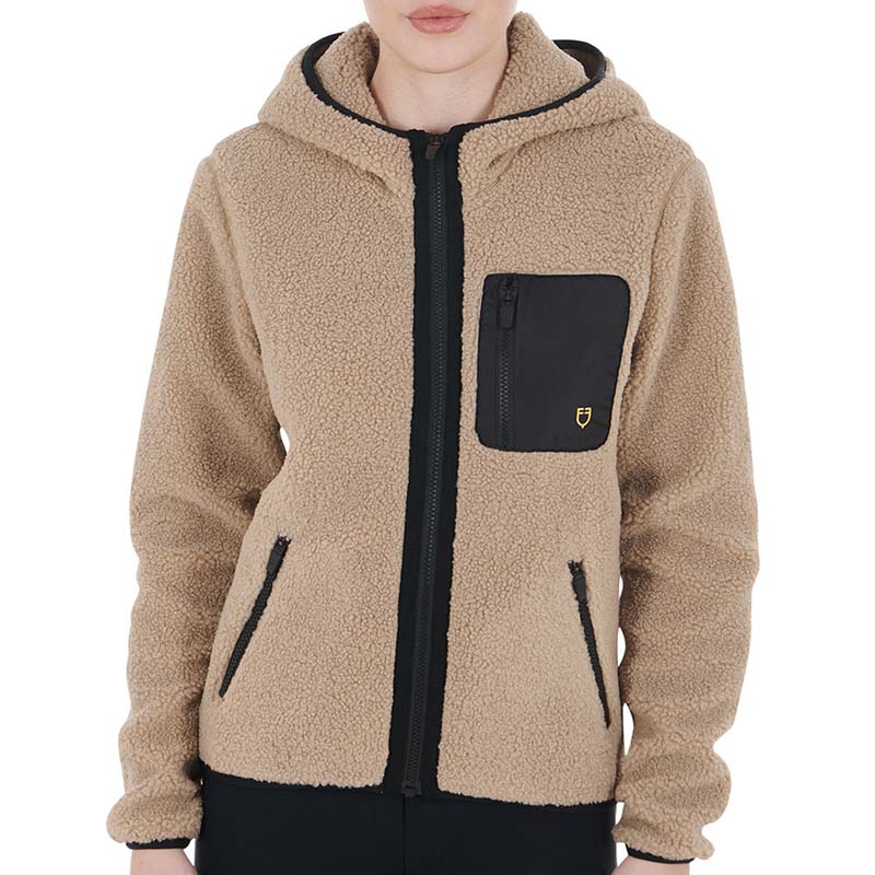 Giacca Equestro Teddy da donna in morbido peluche con cappuccio - 9731