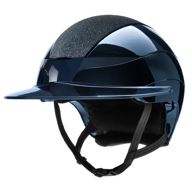 Casco equitazione Equiline XANTO con placca Swarovski - visiera larga - 3235
