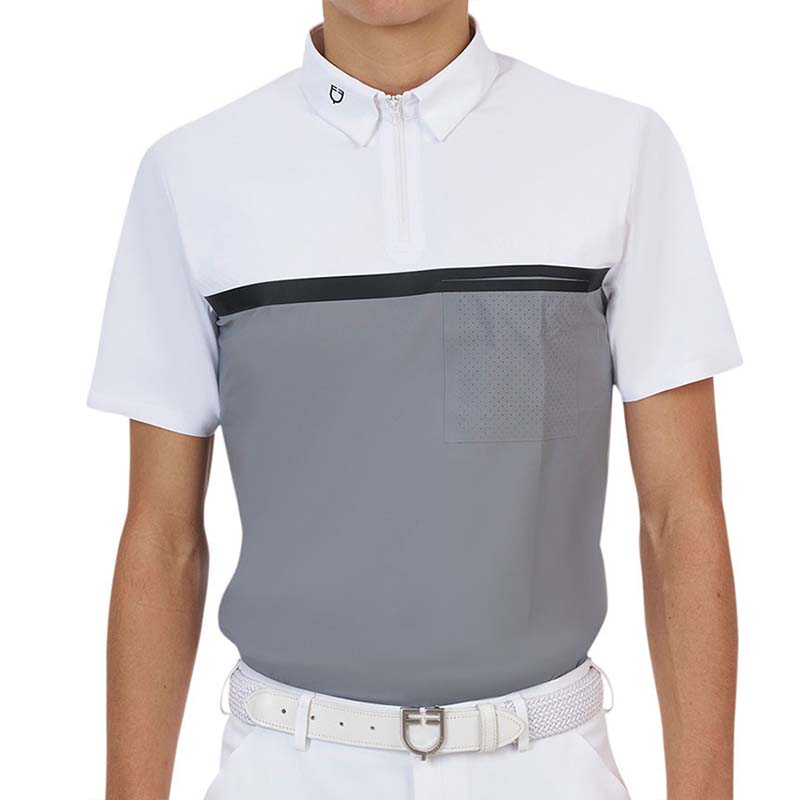 Polo da concorso Uomo Equestro Ridertechnology con zip a maniche corte - 9951