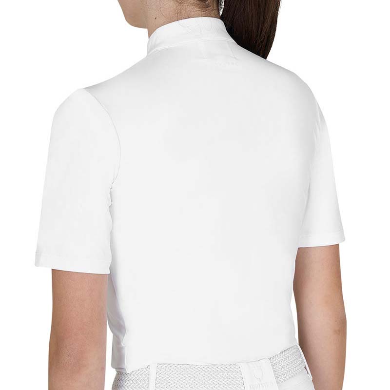 Polo estiva da Gara Bambina/Ragazza Equestro a manica corta, bottoni nascosti - 9745