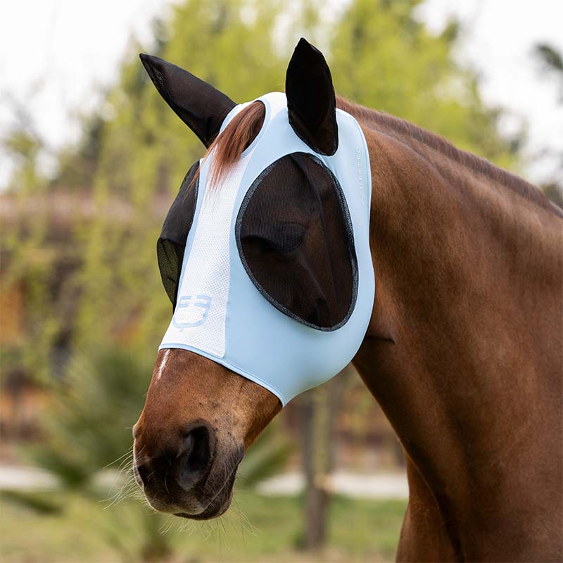 Maschera antimosche cavallo equestro in lycra e rete mesh - 0681