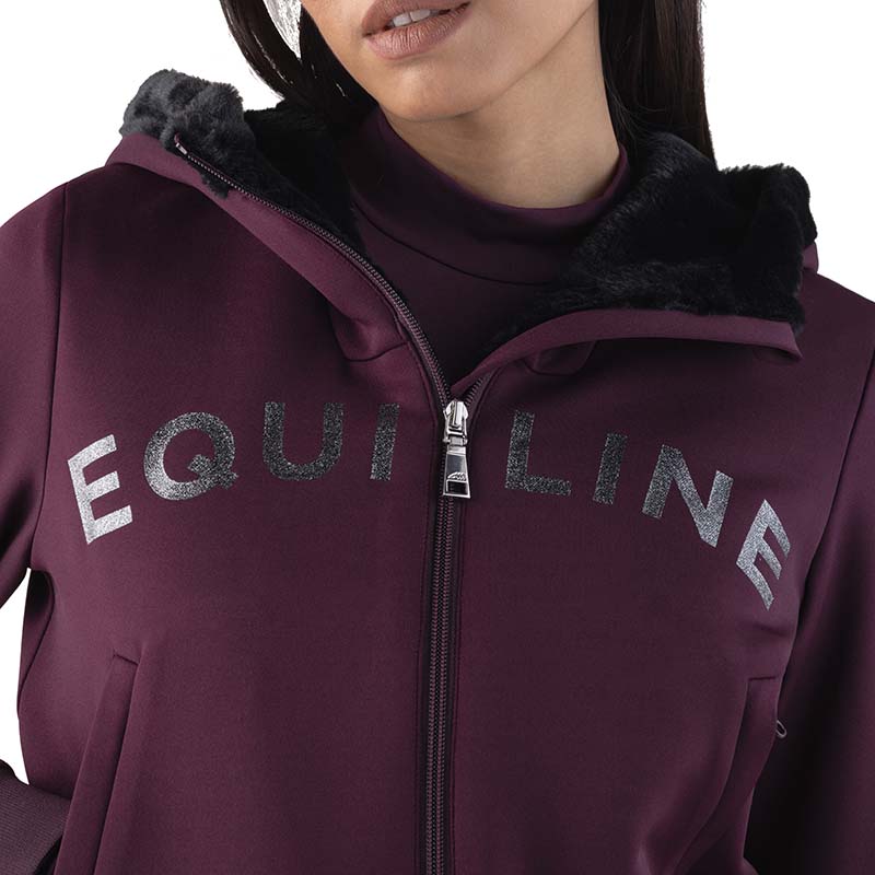 Felpa da Donna corta Equiline con Eco-pelliccia - 9274