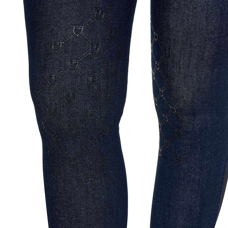 Pantaloni Equitazione Donna effetto Jeans Equestro - grip al ginocchio - 9985