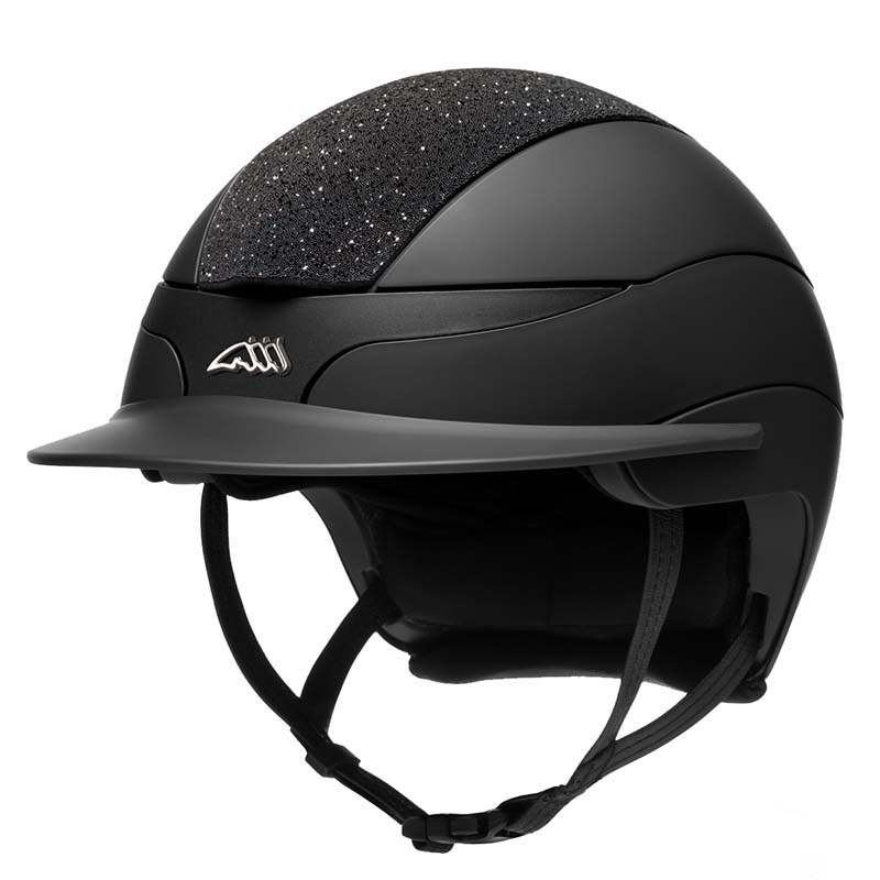 Casco equitazione Equiline XANTO con placca Swarovski e Logo - visiera standard - 3241