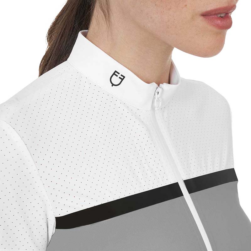 Polo da concorso donna Equestro Ridertechnology in tessuto traforato - 9931