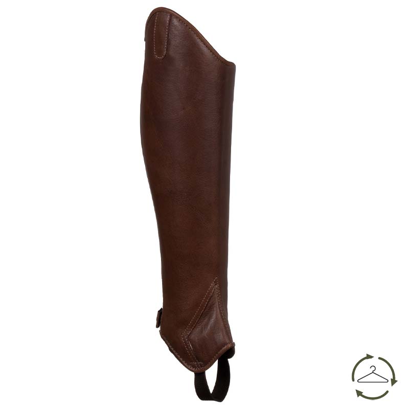 B-CHOICE | Ghette Equestro in pelle bottalata modello EXETER (MARRONE, XS)