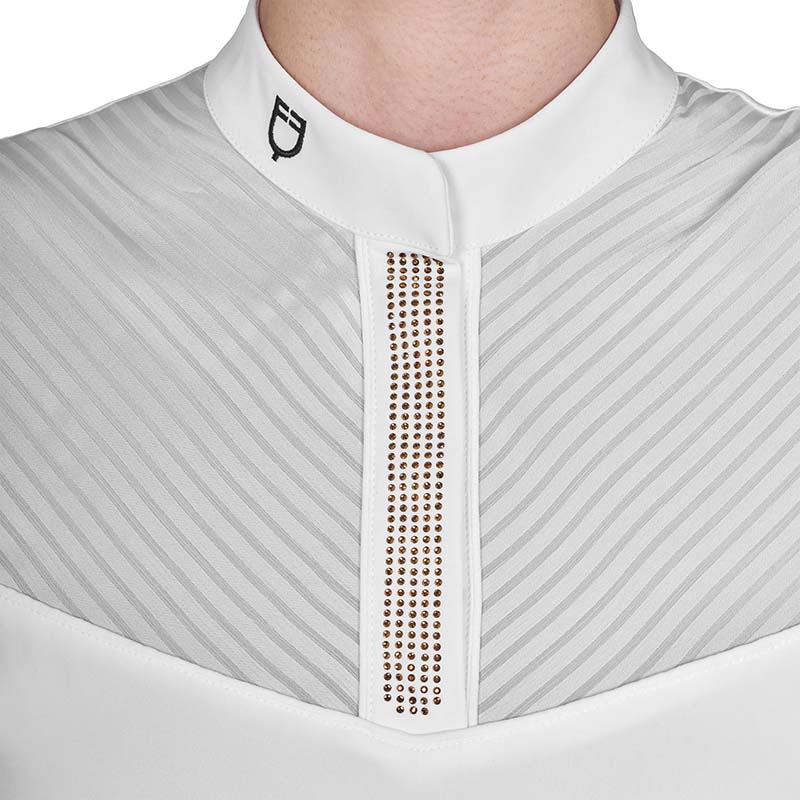 Polo da Concorso Donna Equestro effetto Seta con Strass - 9067
