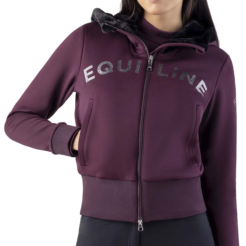 Felpa da Donna corta Equiline con Eco-pelliccia