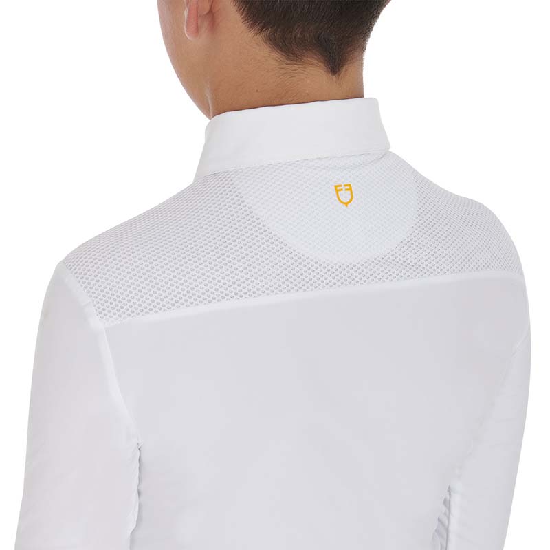 Polo da Concorso Equestro da Bambino microtraforata, maniche lunghe - 9795