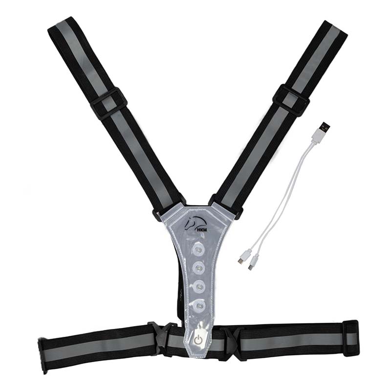 Gilet Pettorina Riflettente a Led per Equitazione da adulti e bambini HKM