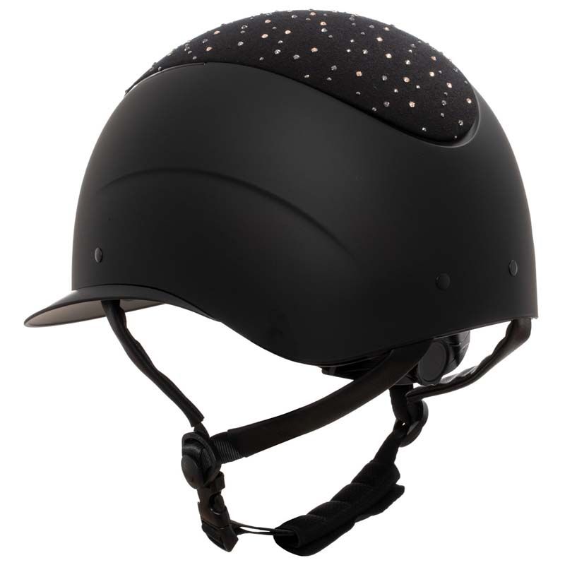 Casco Equitazione Equestro PROXIMA con Logo Strass e calotta opaca - visiera larga - 9802