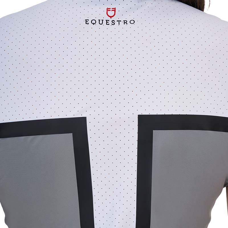 Polo da concorso donna Equestro Ridertechnology in tessuto traforato - 9931