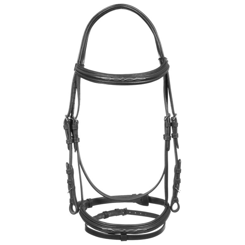 Testiera anatomica Supreme in Cuoio con ricamo, con redini - 2348