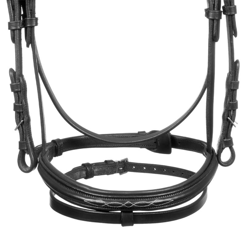 Testiera anatomica Supreme in Cuoio con ricamo, con redini - 2348