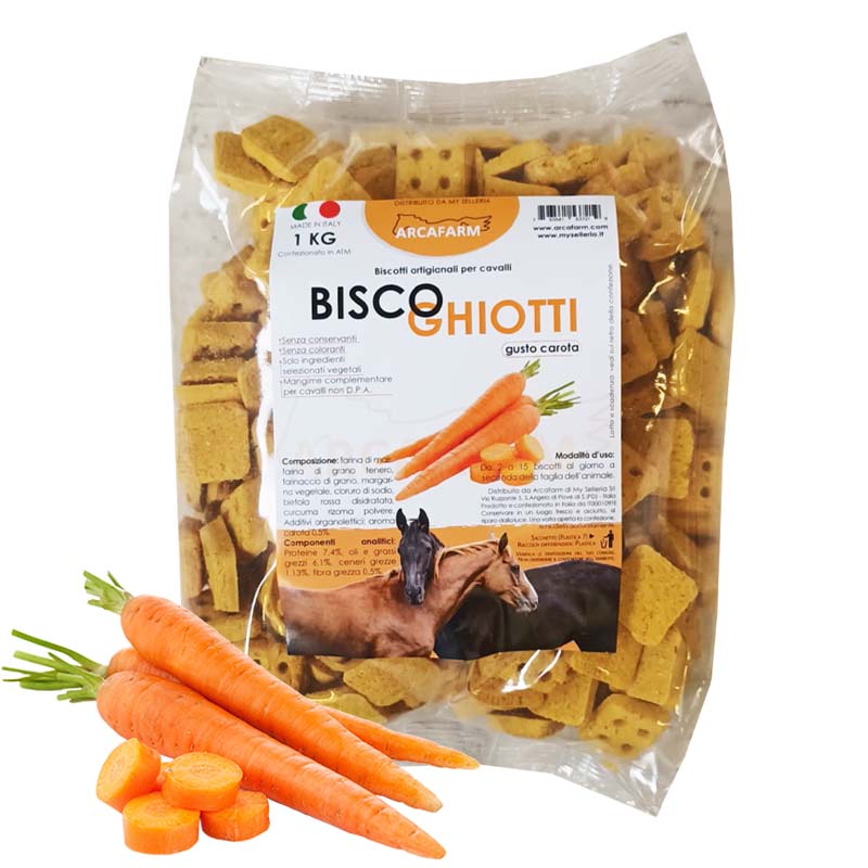 Biscotti artigianali per cavalli BISCOGHIOTTI 1 kg gusti vari - 1170