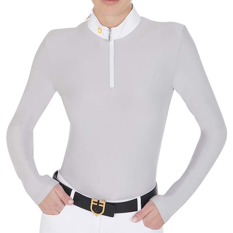 Polo da concorso Equestro felpata manica lunga da donna