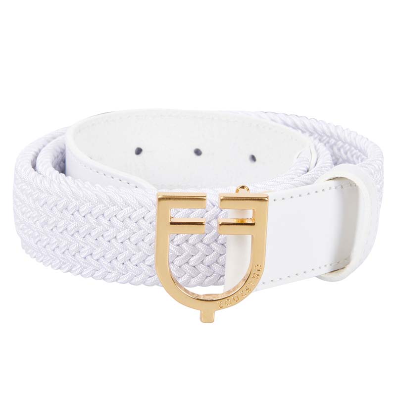 Cintura elasticizzata Equestro Unisex in cuoio con Fibbia Logo - 9819