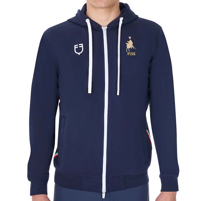 Felpa uomo con cappuccio equestro x fise in cotone - 9757