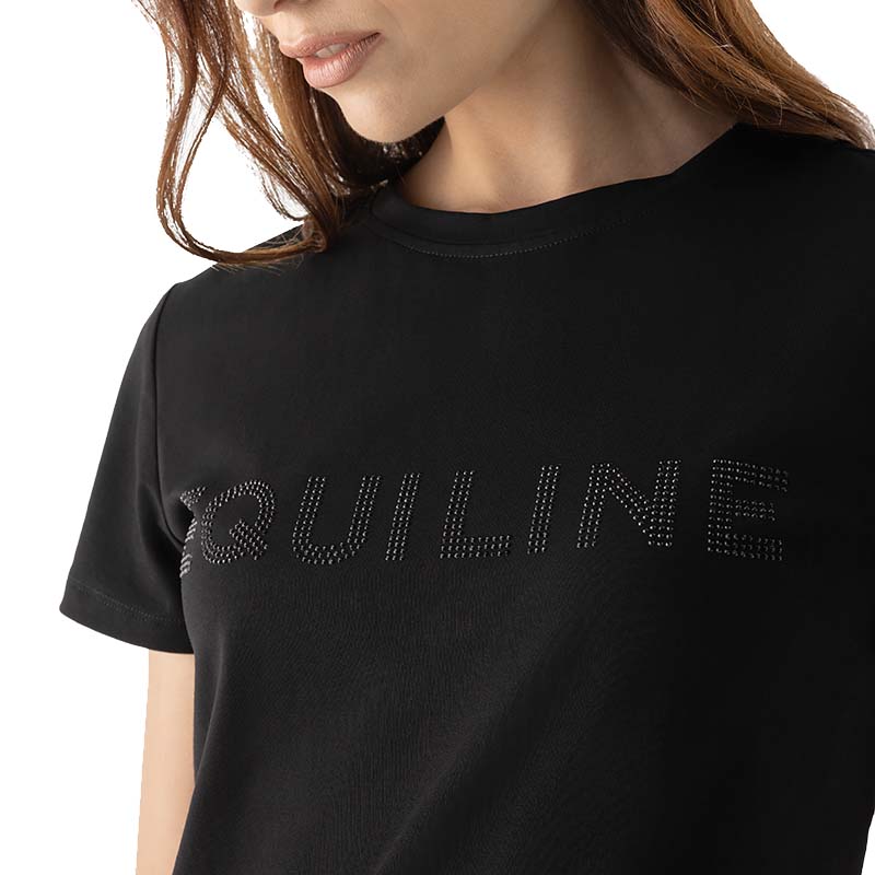 T-shirt in Cotone Donna Equiline logo con Strass GLESS - 9278